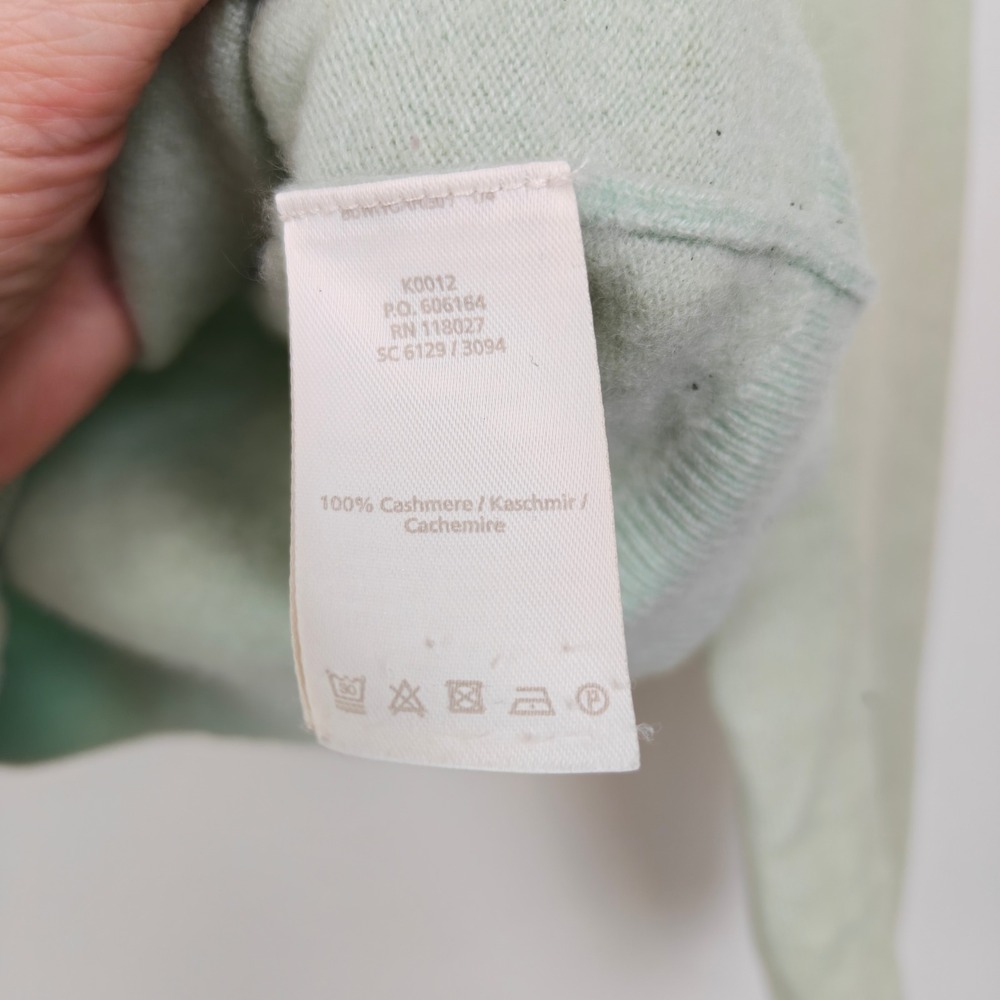 Boden Womens Sweater Small Mint Green 100% Cashmere Cropped Button Up Cardigan - Picture 8 of 9